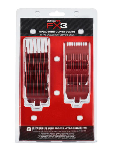 BaBylissPRO FX3 Replacement Clipper Guards "Red"