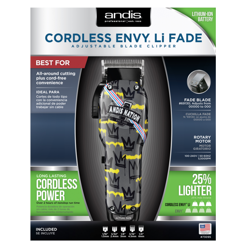 ANDIS CORDLESS ENVY LI ANDIS NATION CLIPPER