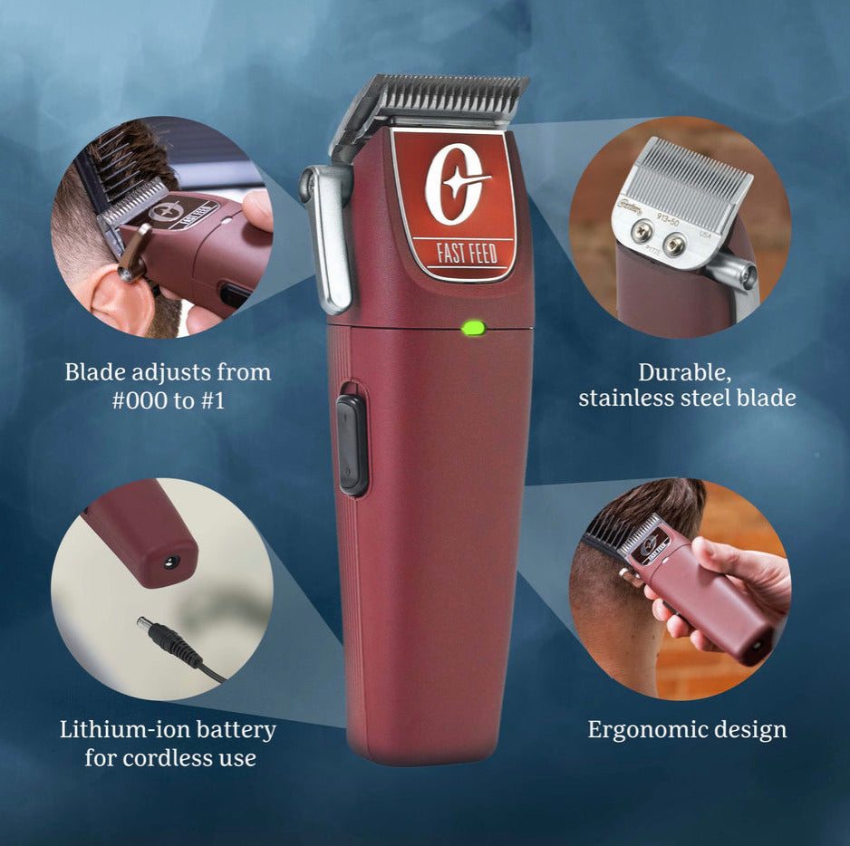 Oster Fast Feed Cordless Clipper – Red