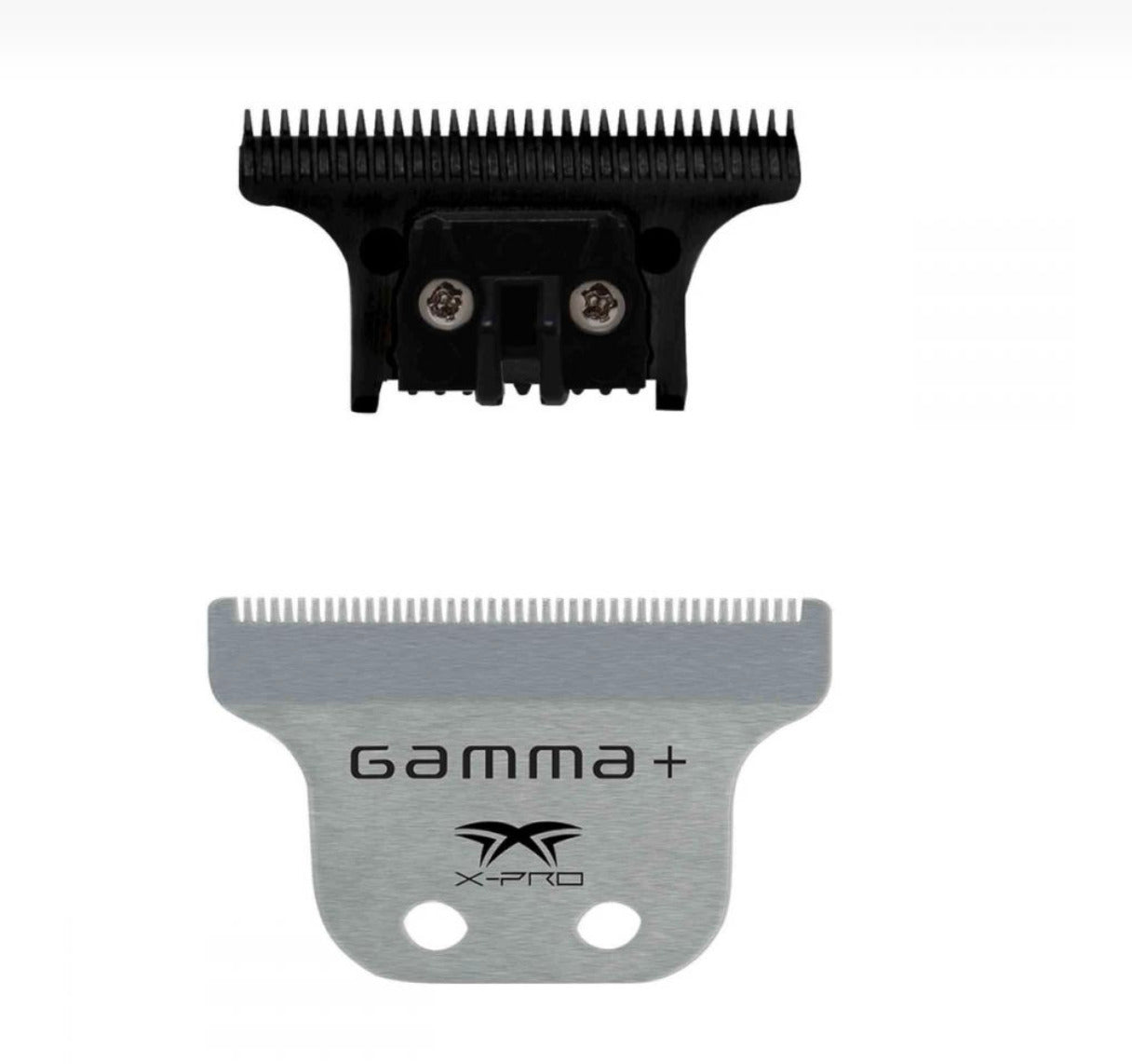 Gamma+ Fixed Classic Stainless Steel X-Pro Wide Hair Trimmer Blade with Black Diamond Carbon DLC – “The One Cutter Set”