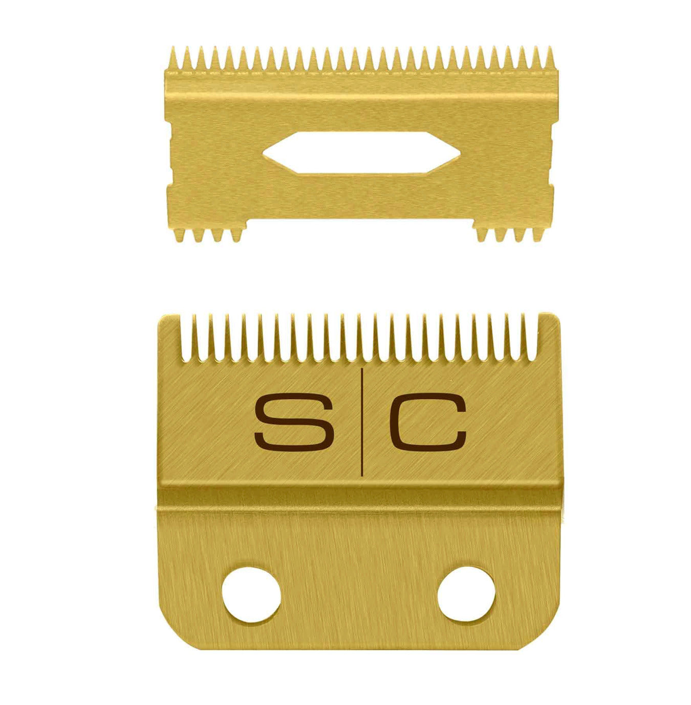 StyleCraft S|C REPLACEMENT FIXED GOLD TITANIUM FADE CLIPPER BLADE WITH GOLD TITANIUM MOVING SLIM DEEP TOOTH CUTTER SET