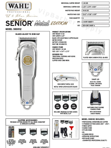 WAHL 5 STAR CORDLESS SENIOR METAL EDITION